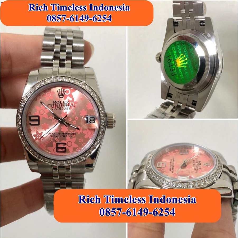 Big Sale  Jam Tangan Wanita Branded Merk Rolex Datejust Stainlees Silver Ring Diamond Jam Tangan Wan