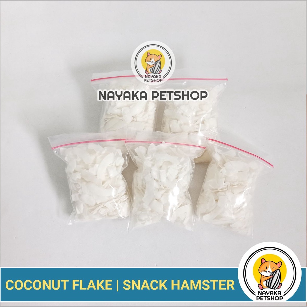 Snack Hamster Dried Coconut Flakes Kelapa Serut Kering Cemilan Ekstra Food Camilan Hewan