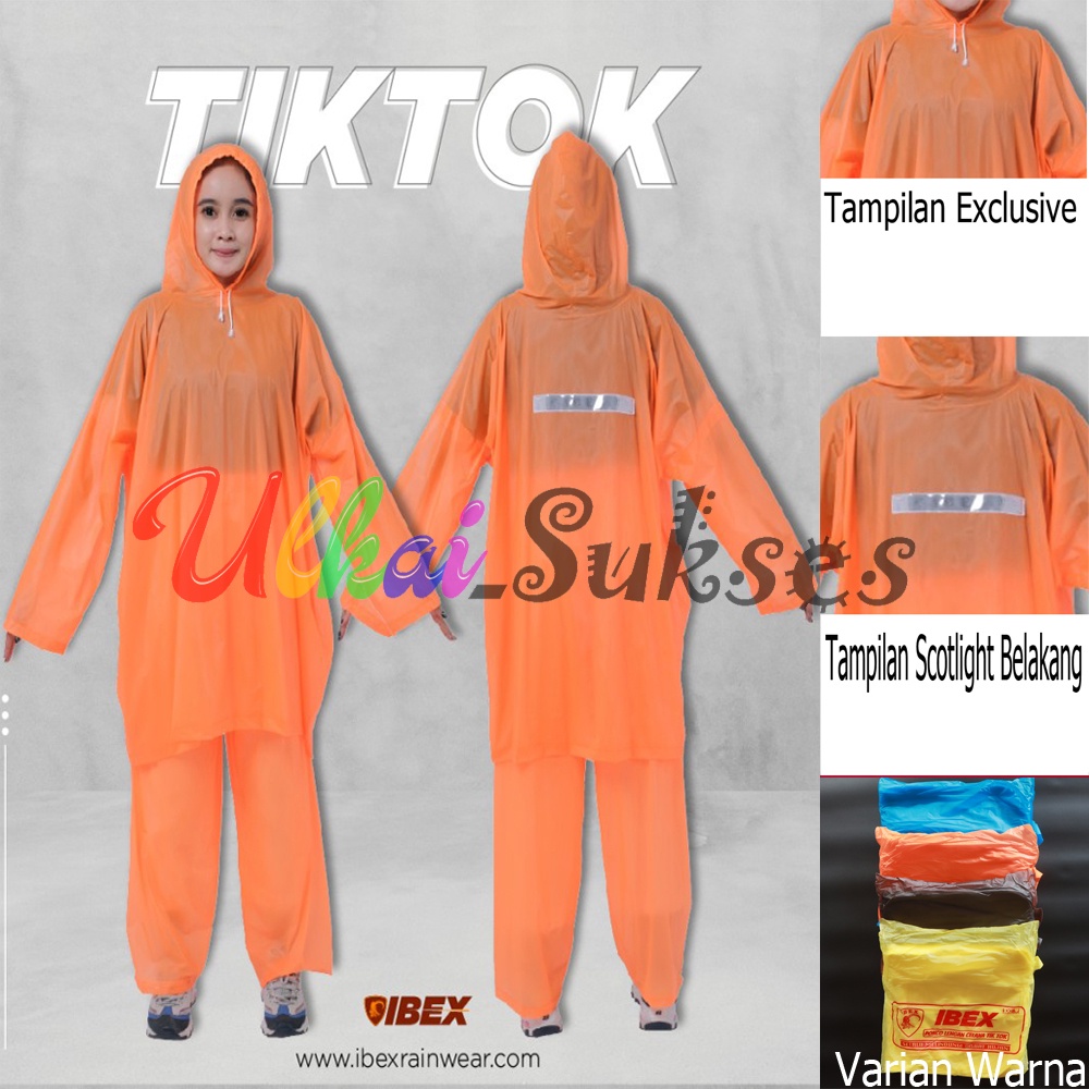 Ibex Jas Hujan Ponco Lengan Celana Tiktok Jumbo - Promo Mantel Ujan Raincoat Pria Wanita Dewasa Murah Paling Bagus Dicari Anti Tembus Air Seperti Ceria