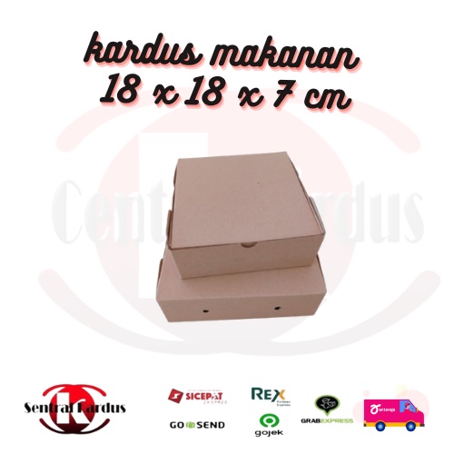 

Kardus COKLAT uk 18x18x7cm (10PCS) Die Cut Box Kotak Packing Aksesoris Baju Makanan Pizza Hijab Kue