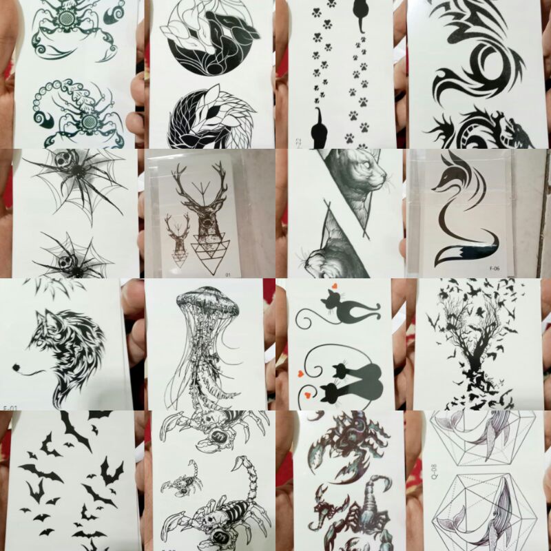 MINIMAL BELI 3PCS! Tato temporary burung naga phoenix kalajengking serigala animals style  beli satu ga dilayani boleh campur