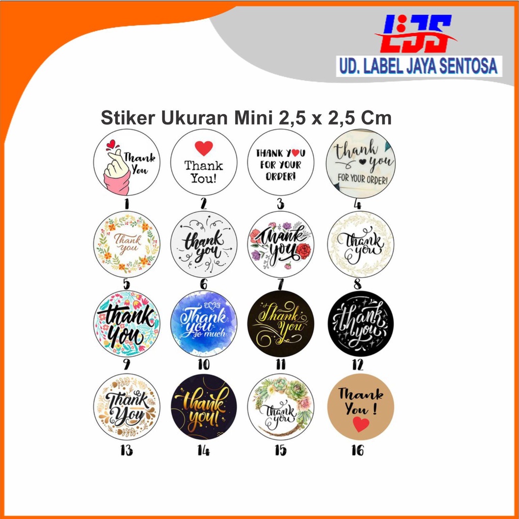 

SALE !!! (min order 100 pcs) Stiker ThankYou Stiker Tanks For Your Order Thank You Label Jaya Label Jaya