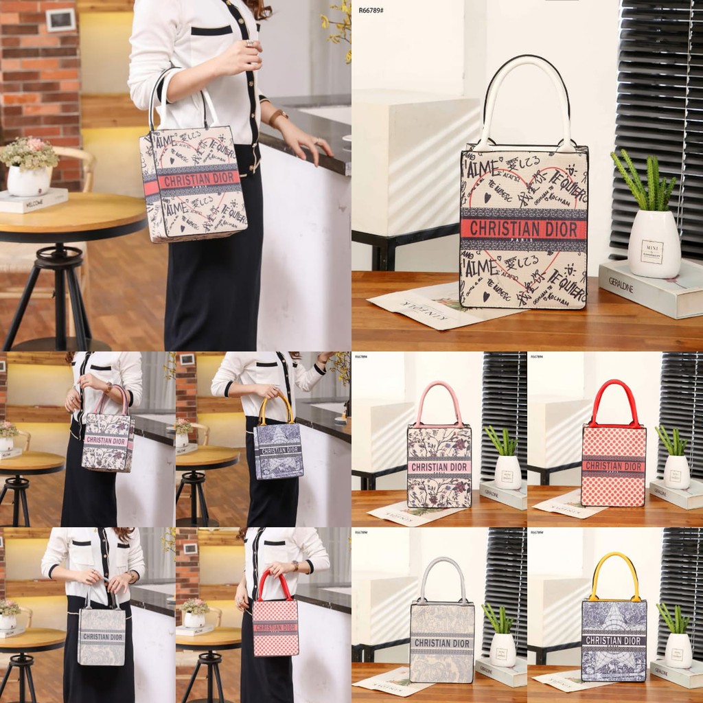 DR Vertical Book Tote Multicolor Embroidery Handbag R66789