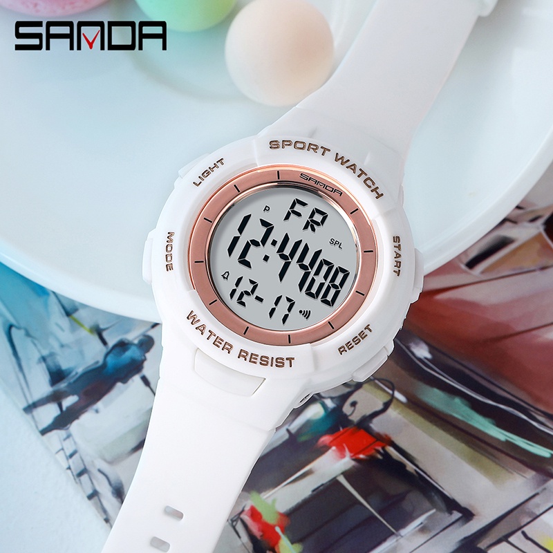 SANDA 6006 Jam Tangan Pria Wanita Digital Sport EL Backlight Tali Rubber Anti air WATCHKITE WKOS