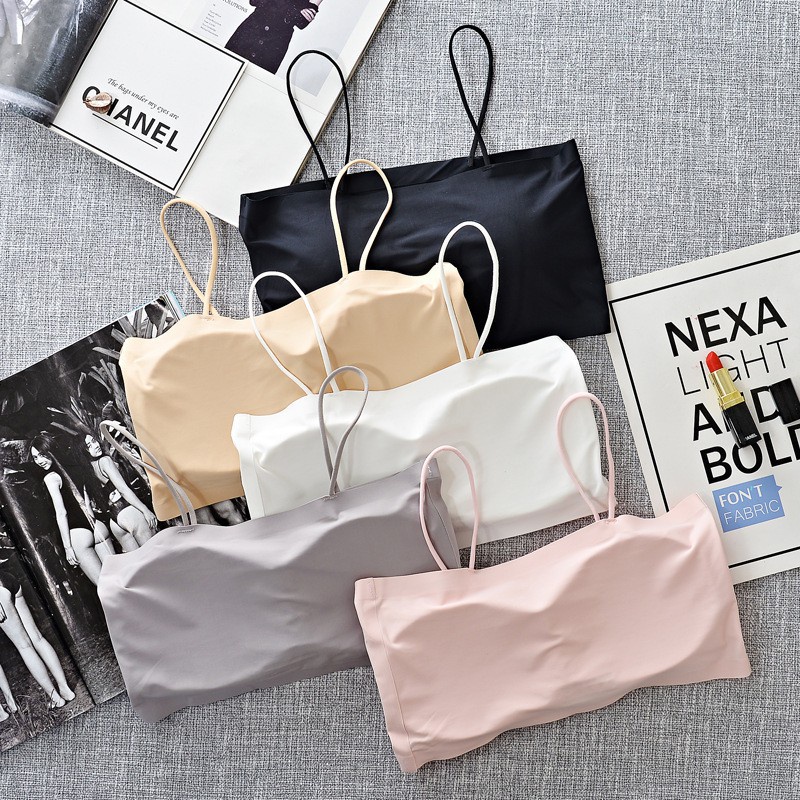 Bra Wanita Seamless Bahan Ice Silk Import / Crop Top Bra Ice Silk