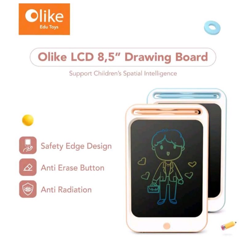 

Olike LCD Drawing Board 8,5 inch- Papan tulis Digital Anak / Mainan Edukasi / Garansi Resmi