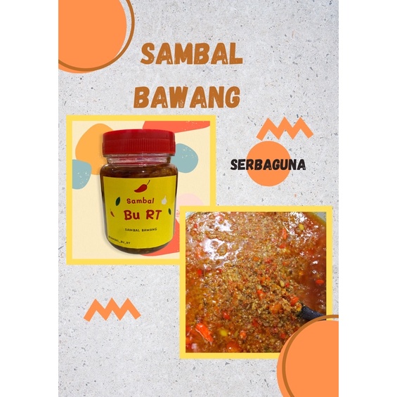 

SAMBAL BAWANG /SAMBAL TERI MEDAN/SAMBAL TONGKOL/SAMBAL AYAM/SAMBAL GORENG ATI SAMBAL BU RT isi 170gram