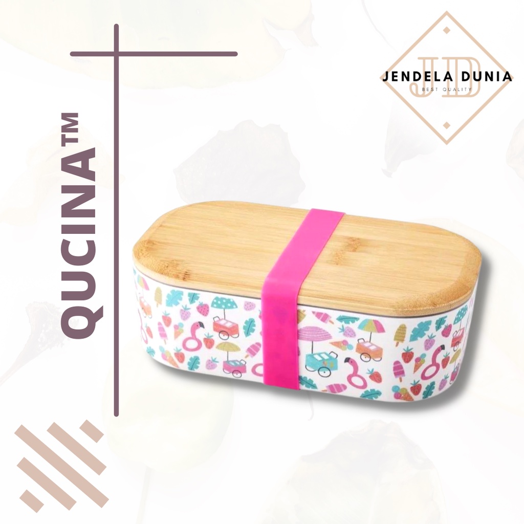 Kotak Makan Kedap Udara Karet Qucina GO Green Lunch Box 1.9 L