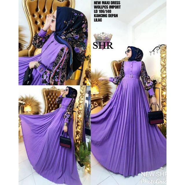 shr original 100% bahan katun lengan flowe dres shr