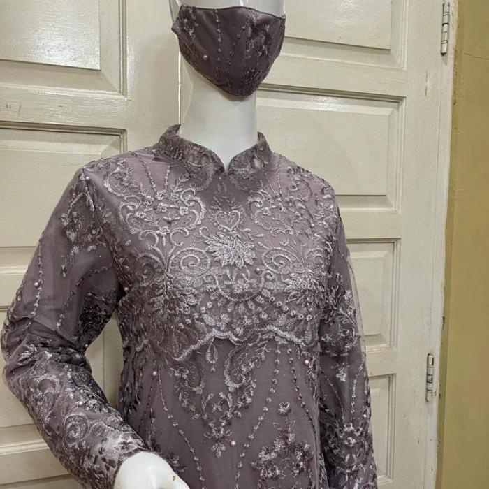 Kebaya Gamis Brokat Modern Rample / Gamis Tulle Bahan Premium 083
