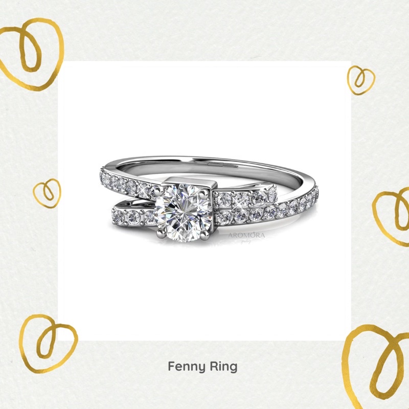 Fenny Ring Cincin Lapis Emas Putih 18K