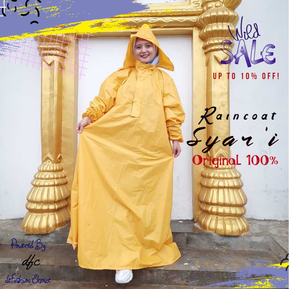 Jas Hujan gamis Jumbo Wanita Muslimah,Raincoat Big Size Syari