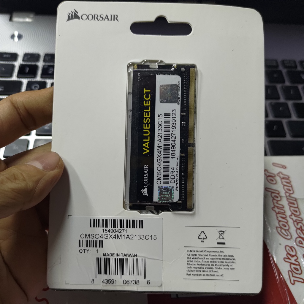 Sodimm ram corsair value 4gb ddr4 2133 cmso4gx4m1a2133c15