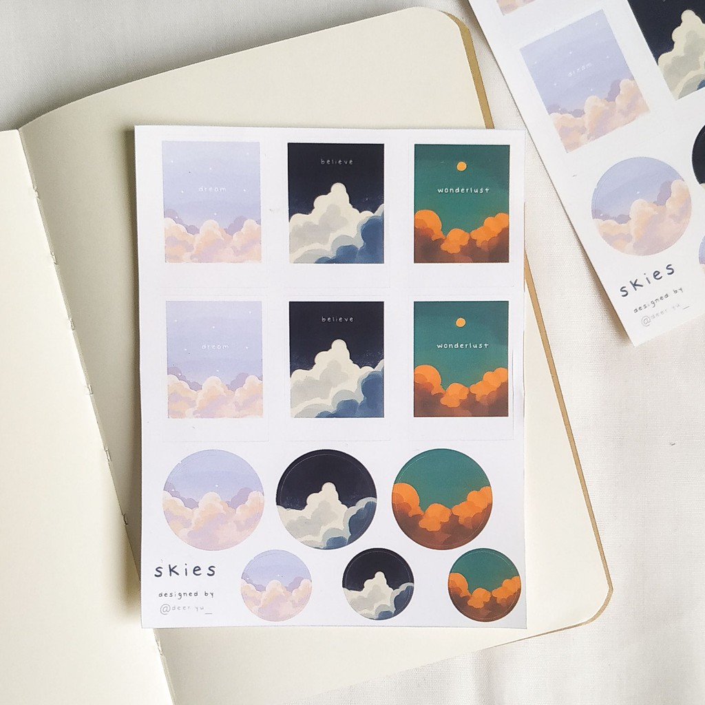 

Deer yu - Sky Sticker Sheet / Stiker (waterproof)