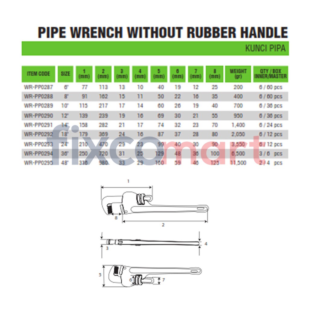 Tekiro Pipe Wrench 12 Inch / Tekiro Kunci Pipa 12 Inch