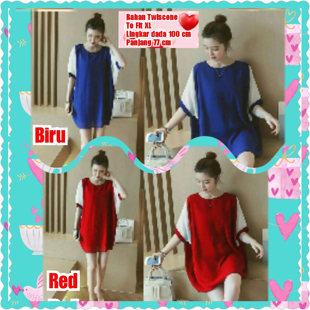 SAN SAN / BLOUSE / BIRU ELEKTRIK / MERAH / TERPOPULER / TERLARIS / TERMURAH