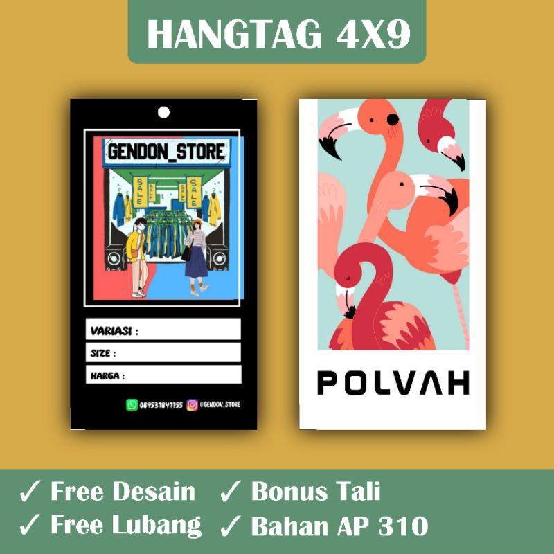 

Hang Tag Baju (FREE DESIGN) - Label Baju - Cetak Hangtag Baju - Label - Hangtag 4x9