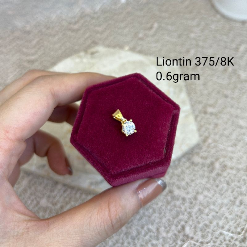 LIONTIN SOLITARE DIAMOND LOOK EMAS 375/8K EMAS MUDA EMAS ASLI