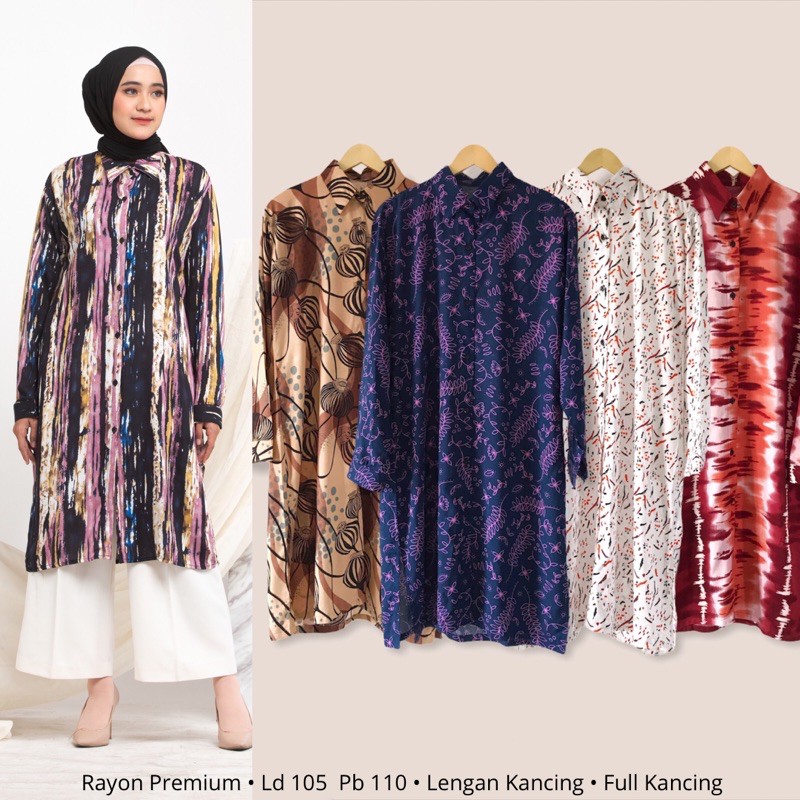 Tunik Rayon Viscose / Tunik Rayon Viscose Motif / Tunik Busui / Belva Tunik