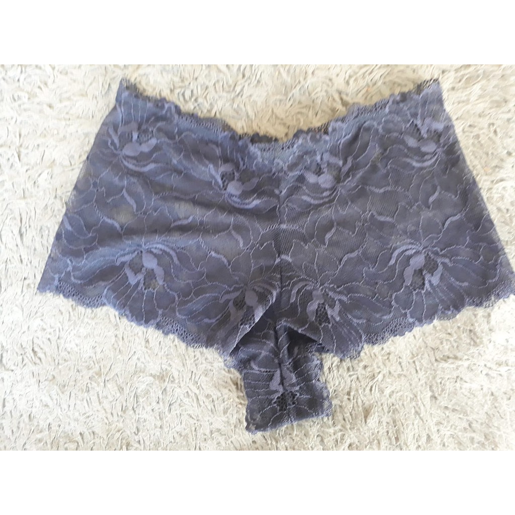 Panty Boxer Cut Label Navy Lace