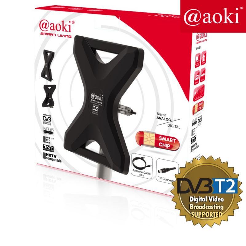 Antena Aoki At-5000/ Termurahh Antena TV Digital Analog Antena Luar /  Antena Dalam (Antena Outdoor/indoor) DVB-T2 Booster Aoki AT-5000 NEW Bisa COD / Antena TV murah