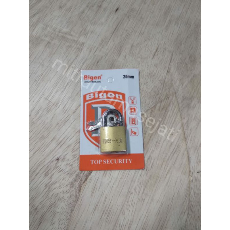 Gembok kecil kuning untuk tas/ kunci koper ukuran 25 mm-BIGEN