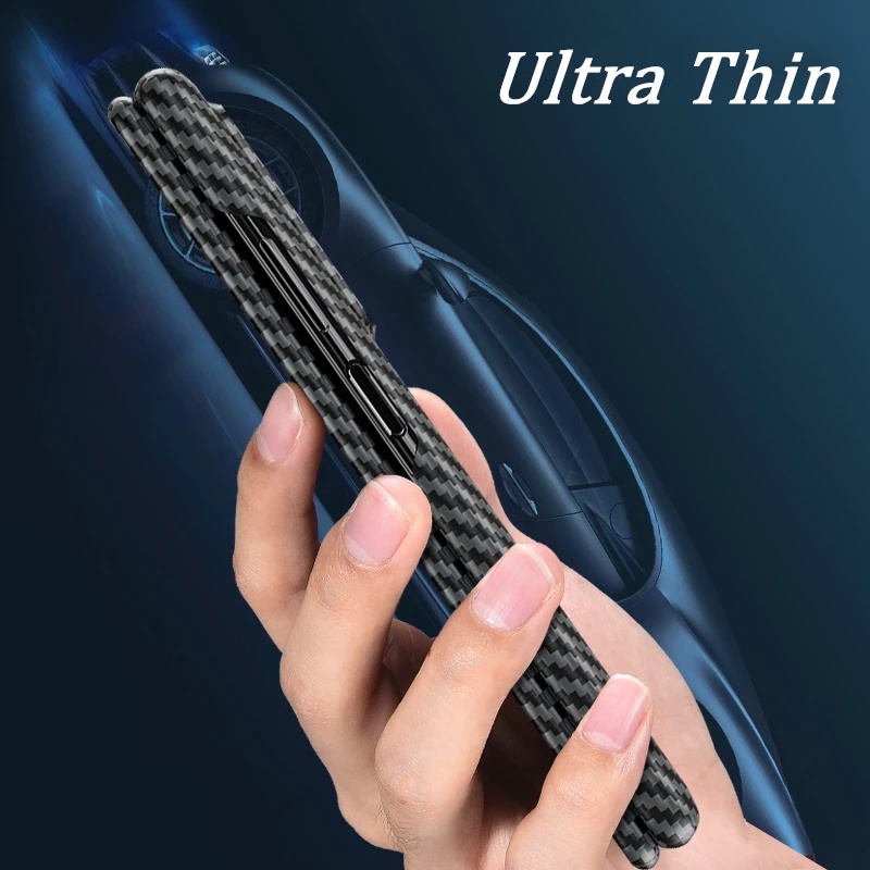 2 in 1  Real Carbon Fiber Mobile Phone Case for Samsung Z Fold 3
