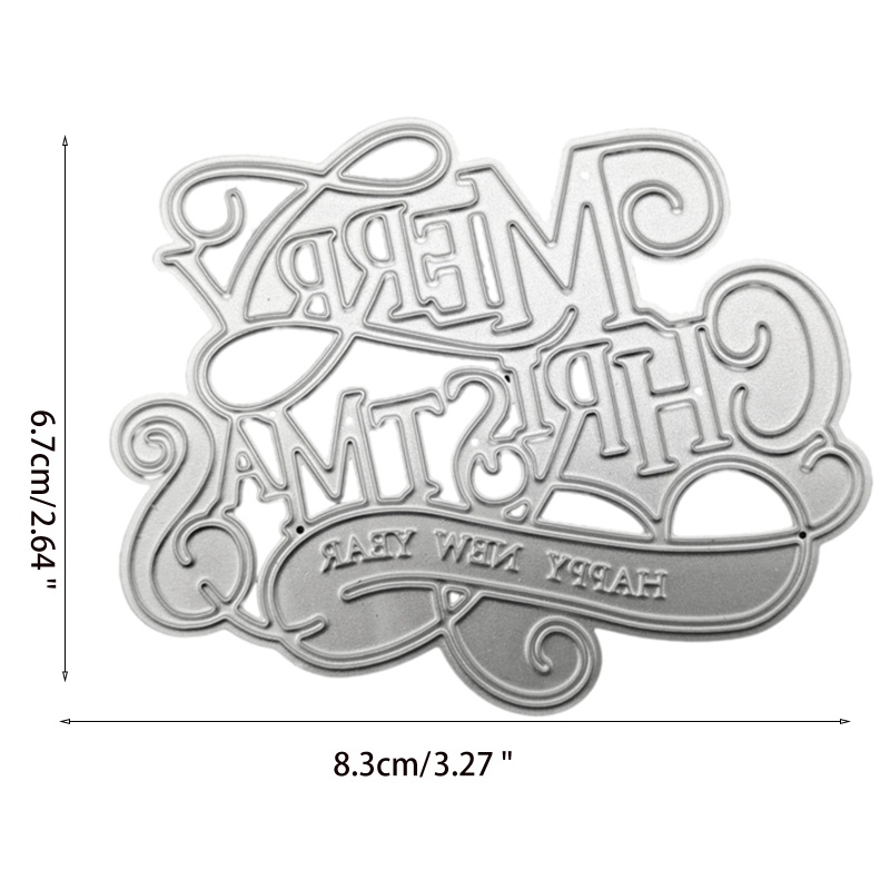 Zzz Cetakan Stensil Cutting Dies Motif Merry Christmas / Tahun Baru Untuk Scrapbook / Craft DIY
