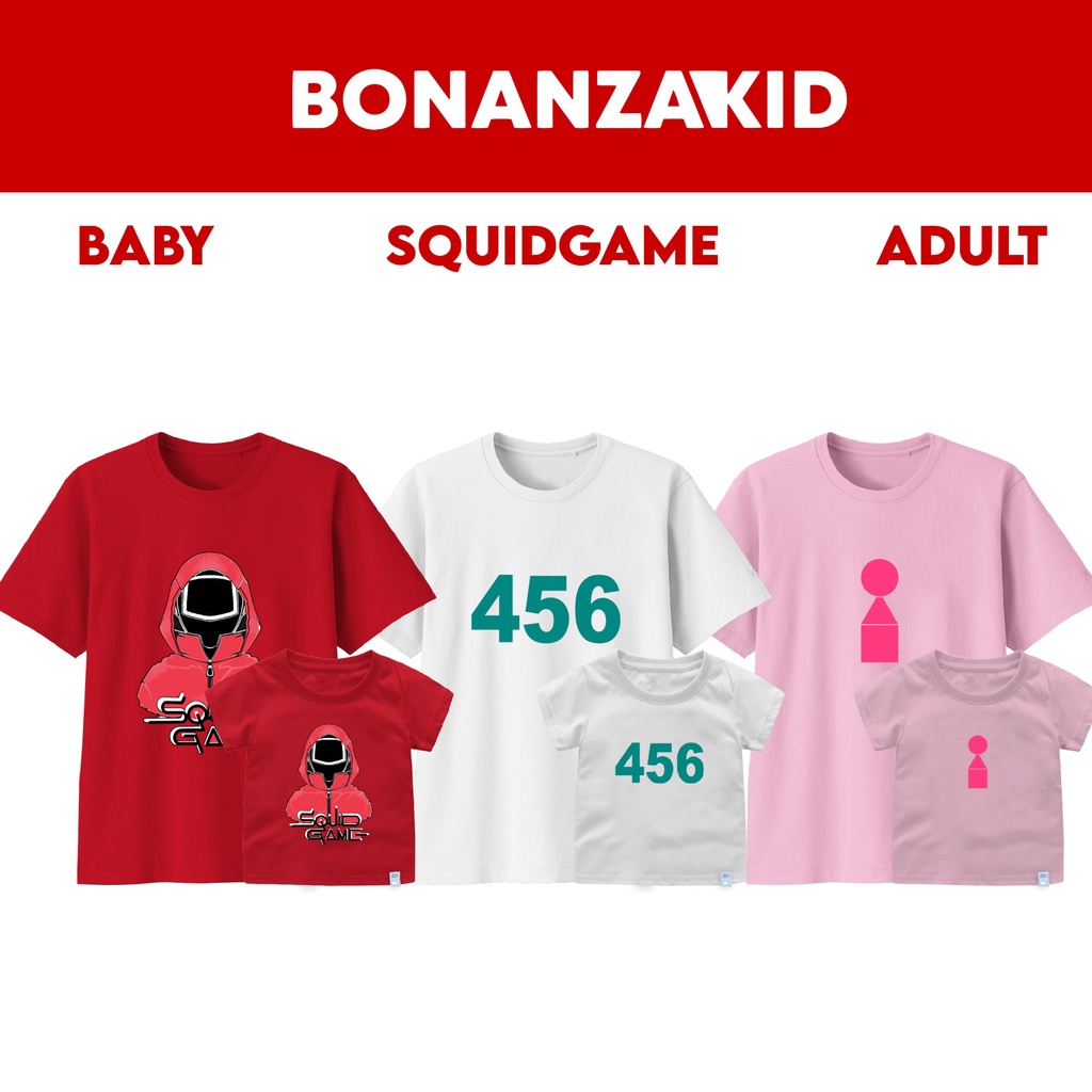 Baju Kaos Tema Sqd Game Icon Series Untuk Bayi sampai Dewasa Bahan Cotton Combed 30s