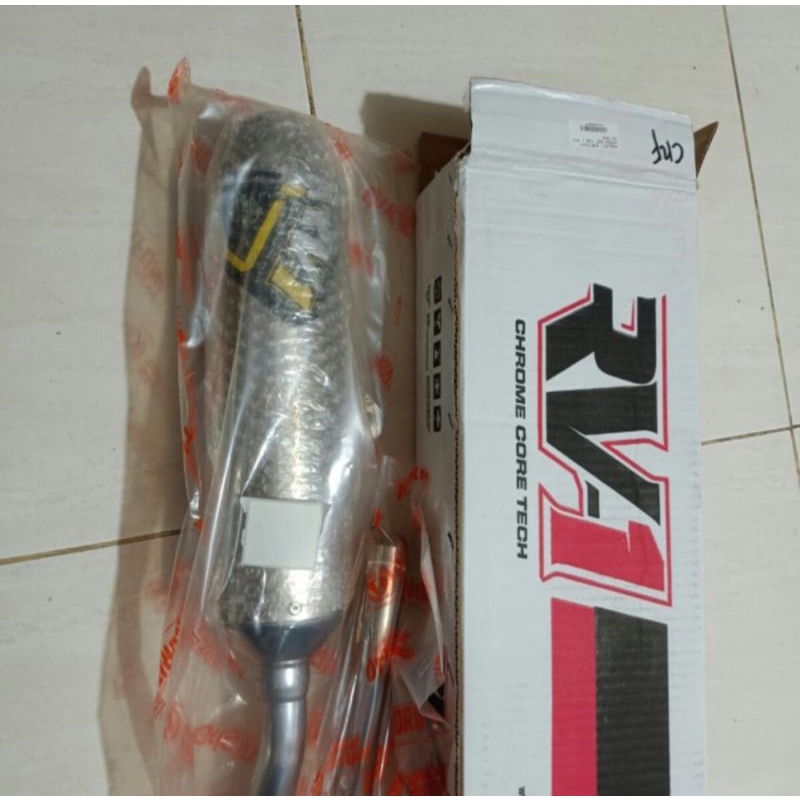 KNALPOT RECING NORIFUMI RV1 N4 LOGO NEW YELLOW KAWASAKI KLX 150