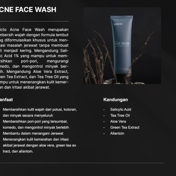 ◊ ELVICTO ACNE FACE WASH ✲