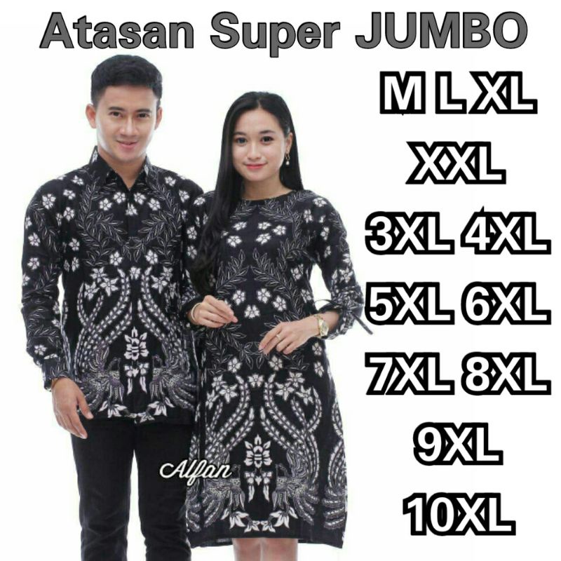 CJB17 Atasan pria wanita panjang | M-10XL SUPER JUMBO | batik couple kemeja dan tunik manokputih katun ORI