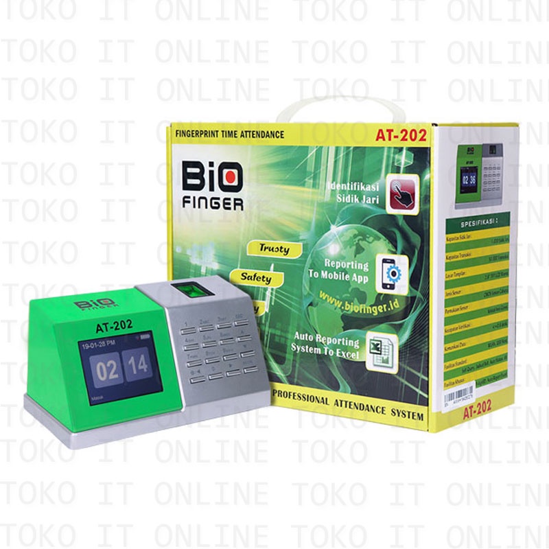 BIOFINGER AT-202 NEW MESIN ABSENSI FINGERPRINT SIDIK JARI USB FLASHDISK WIFI