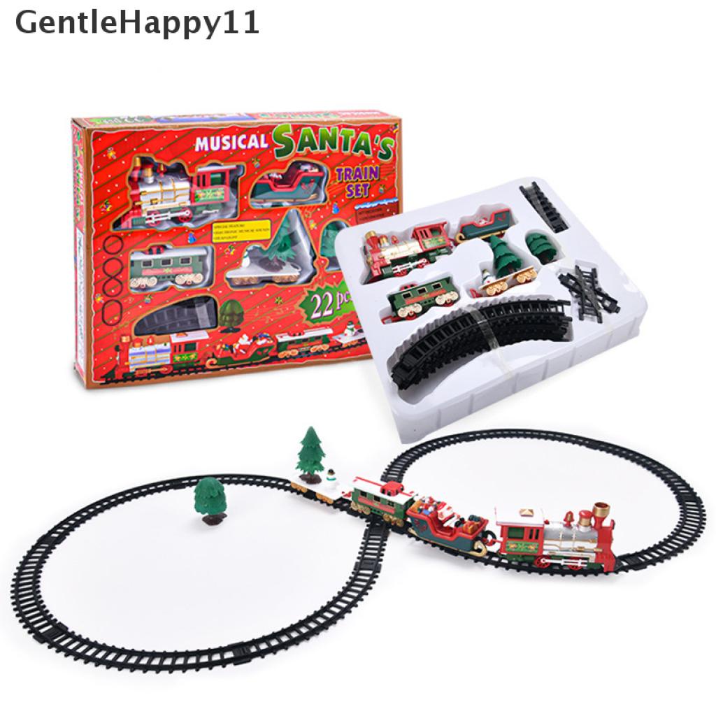 Gentlehappy Set Mainan Kereta Api Elektrik + Rel + Peluit Untuk Anak Laki-Laki / Perempuan