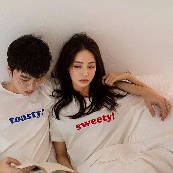 MYSTIQUE.ID-BAJU KAOS COUPLE TOASTY BOY&amp;SWEETY GIRL T-SHIRT LUCU DAN AESTHETIC