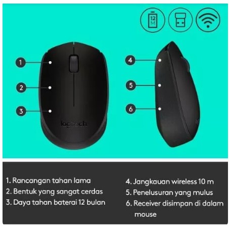 MOUSE LOGITECH WIRELESS M170 ORIGINAL