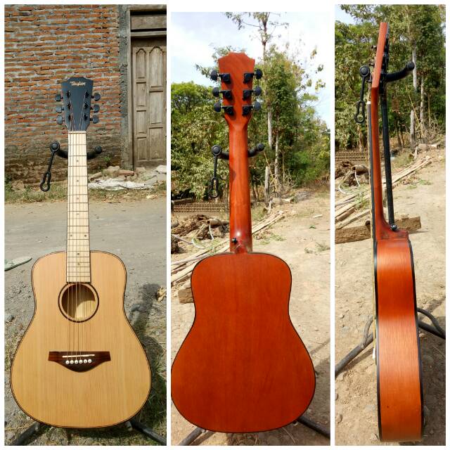 gitar akustik 3/4 dobel run neck utuh