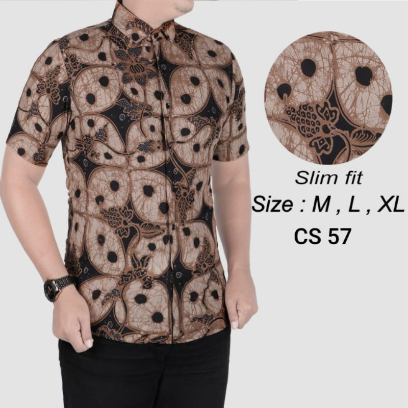 KEMEJA BATIK PRIA SLIM FIT BATIK SOLO COLINDION CBS756