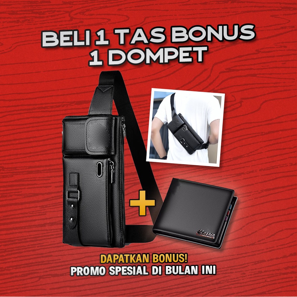 Tas Selempang Bahu Pria Marvel Waist Bag Premium