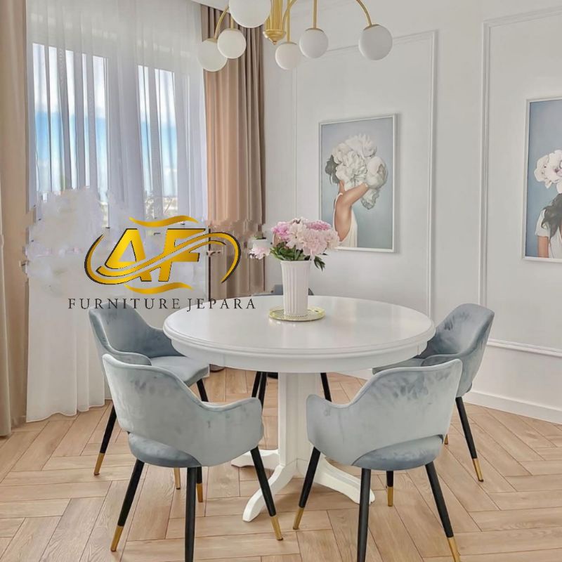 set meja makan bundar/kursi makan mewah /kursi makan elegan