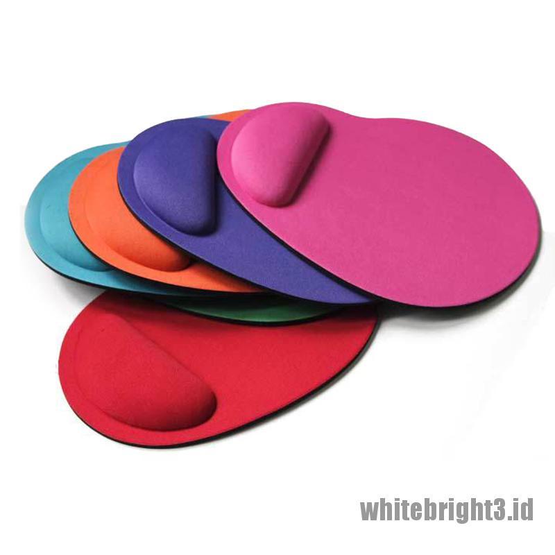 &lt; White3 &gt; 1pc Mouse Pad Dengan Bantalan Pergelangan Tangan Bahan EVA Warna Polos