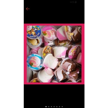 

Paket bubuk eskrim lengkap dengan cup plastik, sendok kayu dan tutup cup50ml