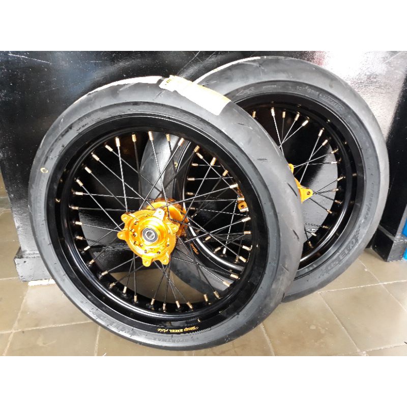 Paket Ban set Supermoto CRF Premium ban dunlop velg excel