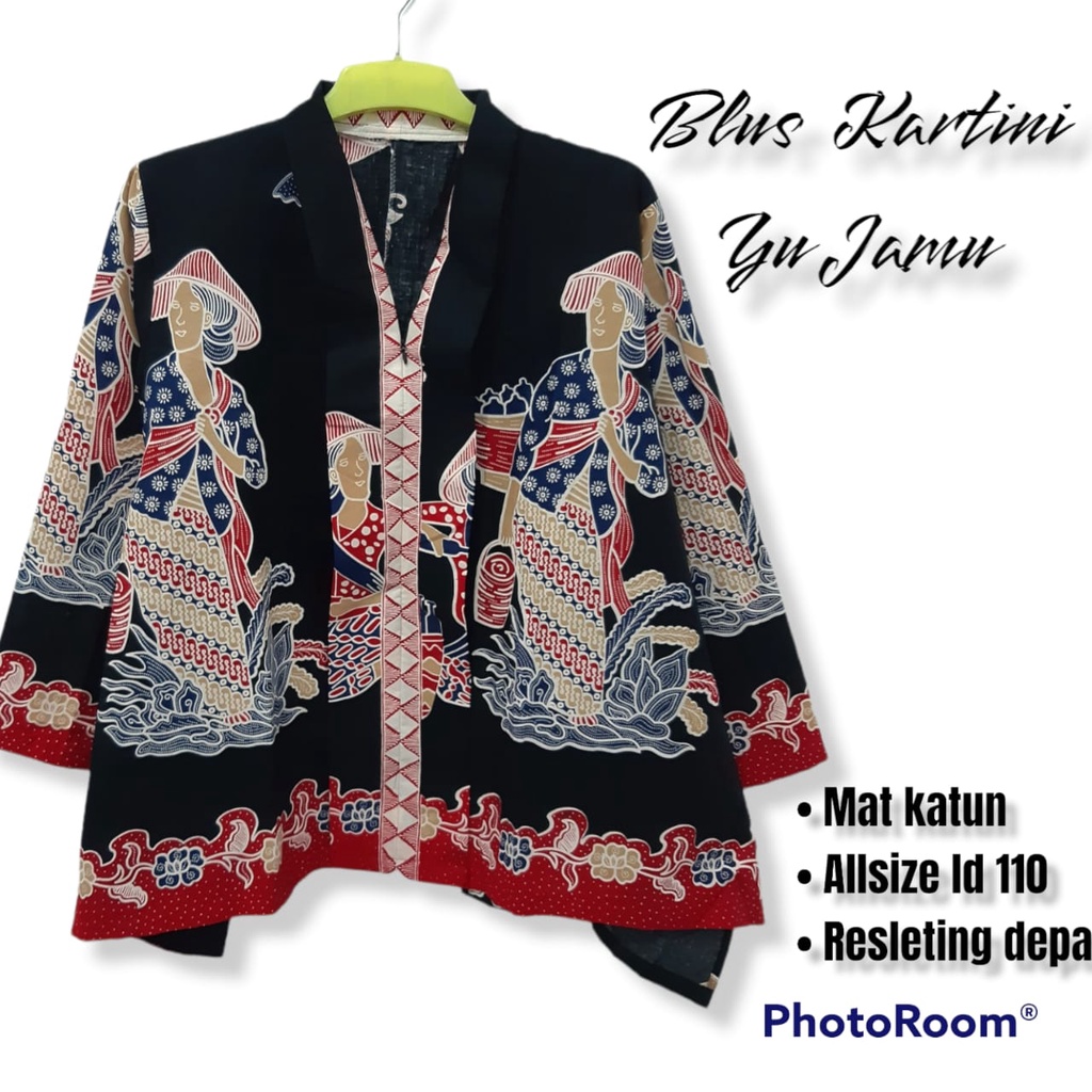 Blus kartini Yu jamu batik solo atasan kerja blus wanita