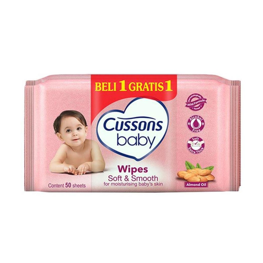 Cussons Baby Wipes 50's (BELI 1 GRATIS 1) Tissue Bayi Cussons / Tissue Basah Cussons / Tisu Basah