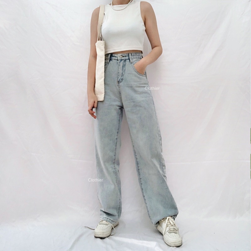 CLOTHIER - Lana Light Blue Baggy Jeans