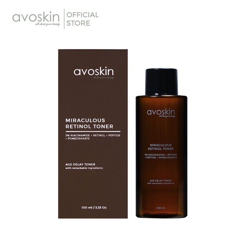 AVOSKIN Miraculous Retinol Toner Indonesia / Avo Skin / Niacinamide Serum Ampoule Cream AHA BHA PHA