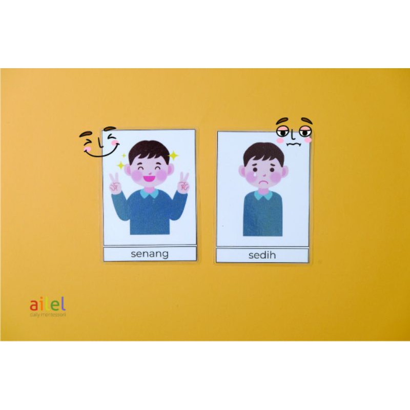 Kartu Emosi | Kartu Ekspresi | Flash Card Anak | Mainan edukasi | Mainan Montessori