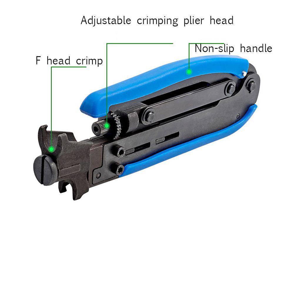 Populer Coaxial Cable Stripper Adjustable Repair Tool High Quality Compression Crimping Tool Coax Wire Cable Stripper Untuk RG59/RG6/RG11