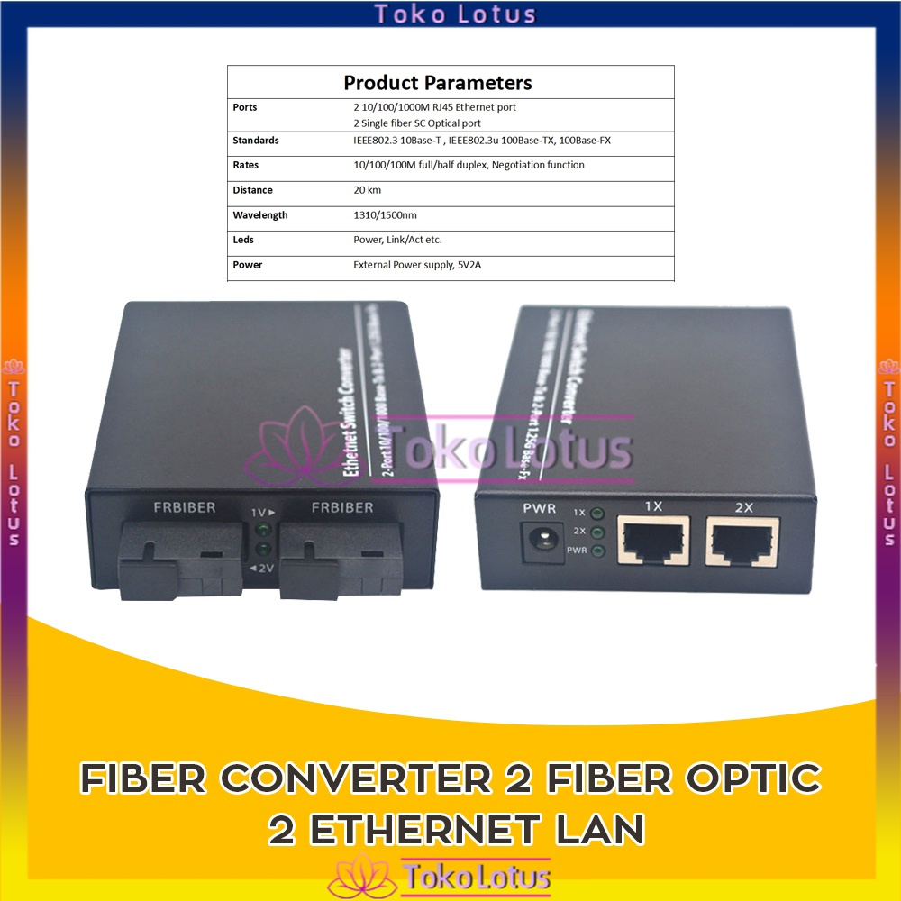 [Bisa Bayar Ditempat] MEDIA CONVERTER 2 FIBER 2 ETHERNET CM2F2E 2F2E-ConverterSaja / FULLSET